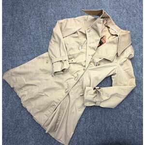 Vintage Fox Run Yugoslavia Plaid Lined Trench Coat Sz 5